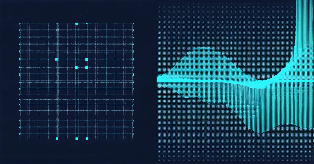 Abstract split visualization showing divergent data signal patterns for two product types