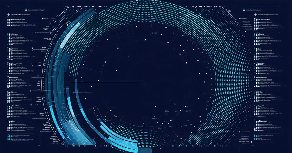 Abstract visualization of seasonal data patterns and overlapping trend signals across time periods
