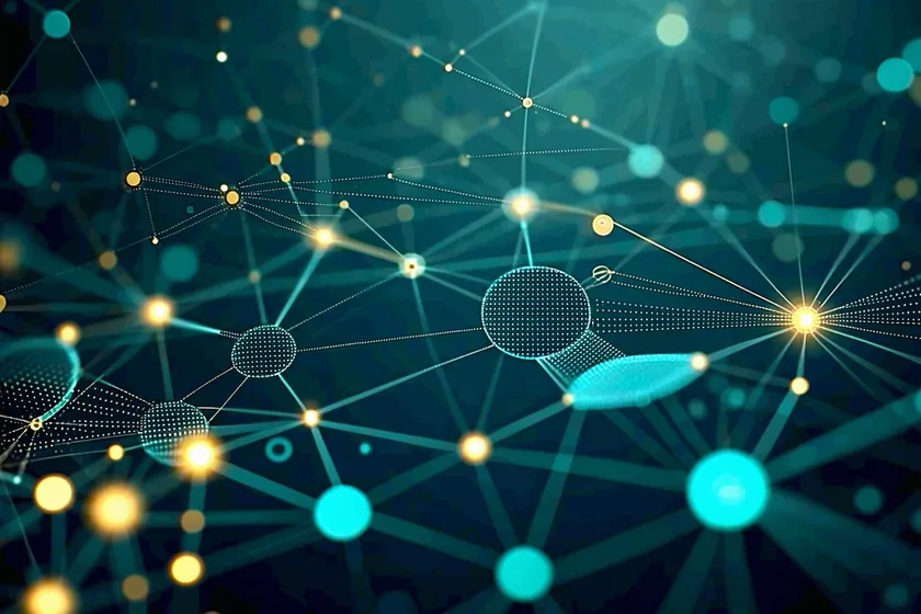 Abstract visualization of cross-channel data connections and omnichannel gap analysis