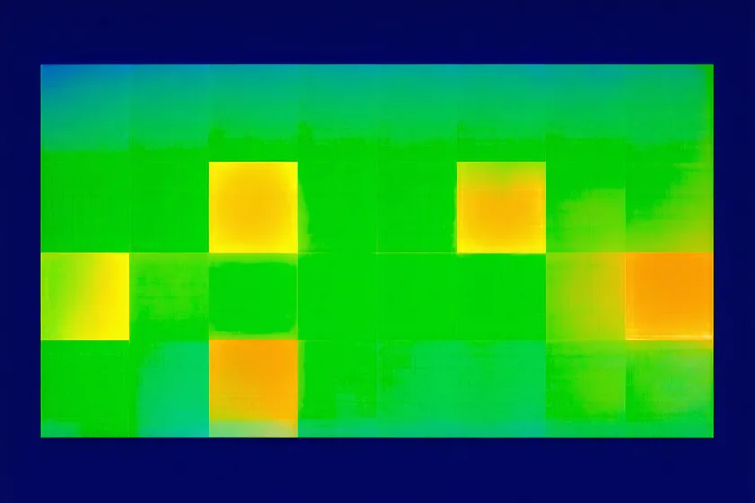 Abstract visualization of assortment white-space detection showing competitive gap patterns